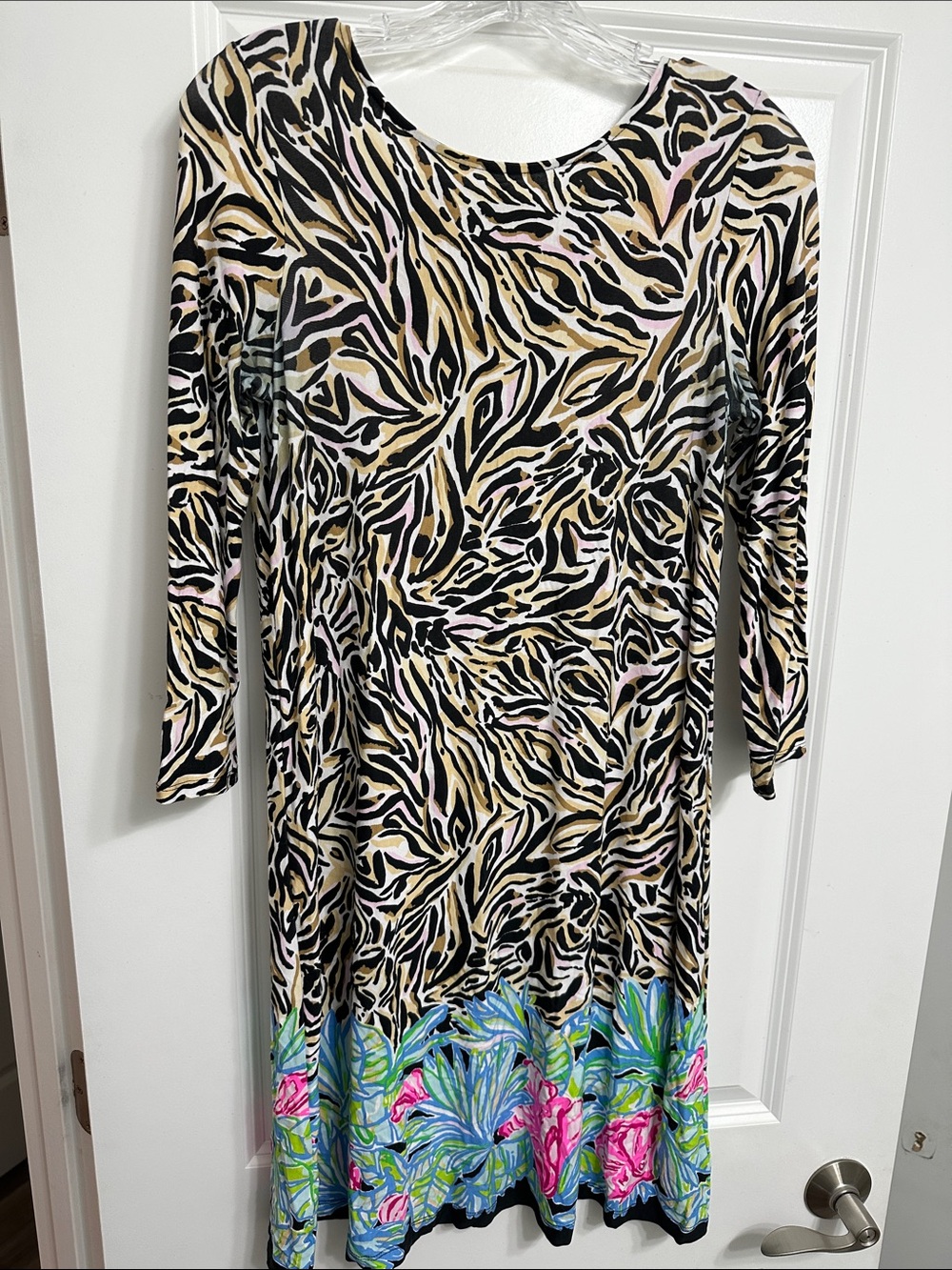 Lilly Pulitzer Women's Beige and Black Floral/Zebra Print Dress
